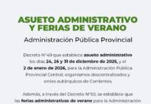 El gobernador Valdés decretó los asuetos de fin de año y las ferias de verano para la administración provincial
