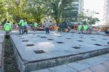 El municipio inició la obra de refuncionalización de la fuente de la plaza Cabral