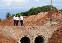 Valdés y Polich supervisaron el avance deobra de desagüe clave para el barrio Ponce