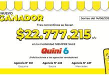 Tres nuevos ganadores del Quini 6 en Corrientes